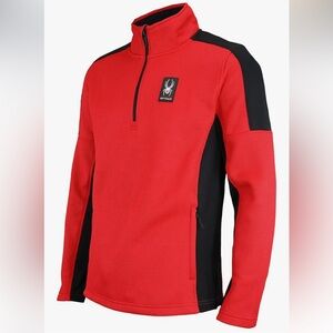 New Spyder Outbound Quarter Zip Pullover Sweater, Racing Red, Small
